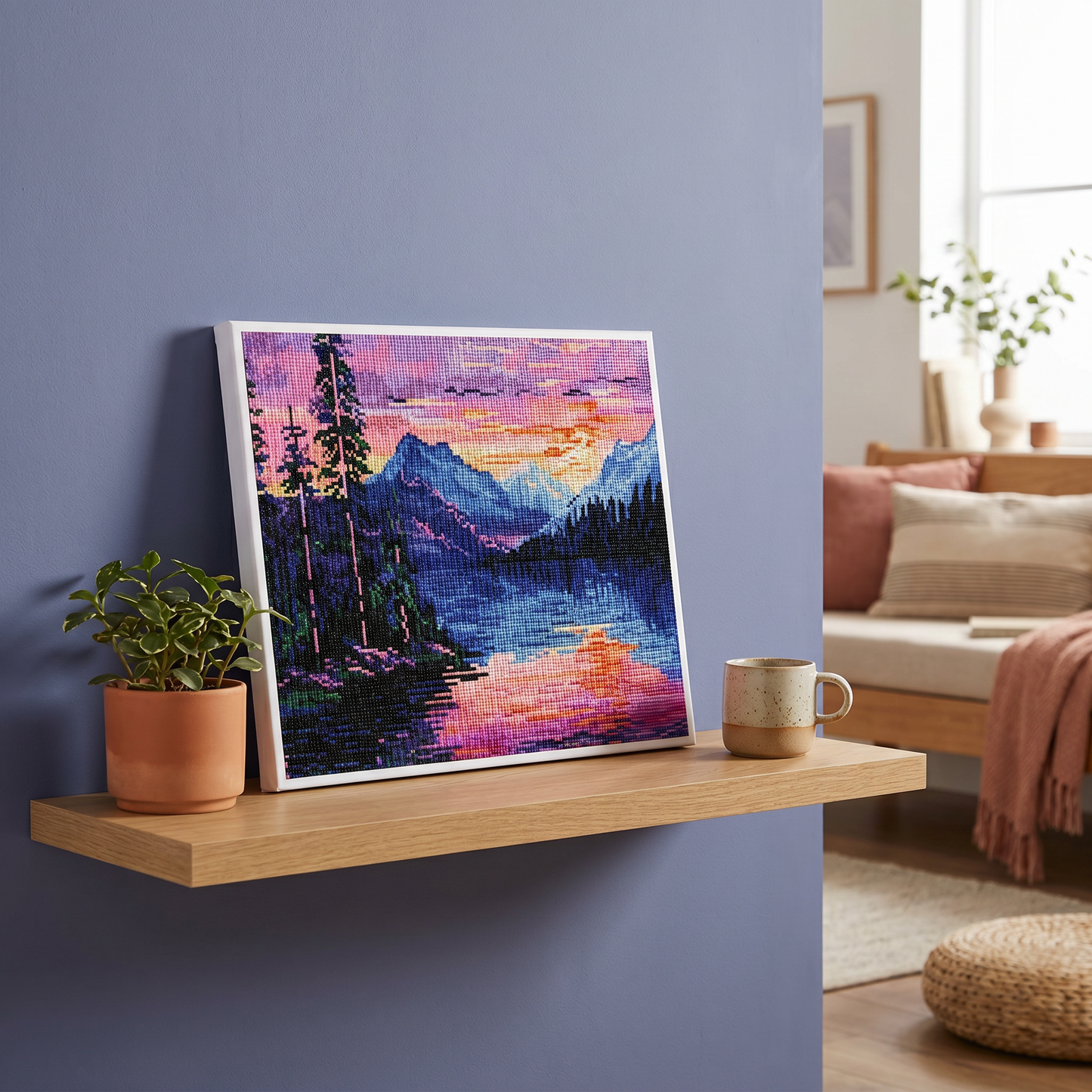 Finished Lavender Hour displayed at home