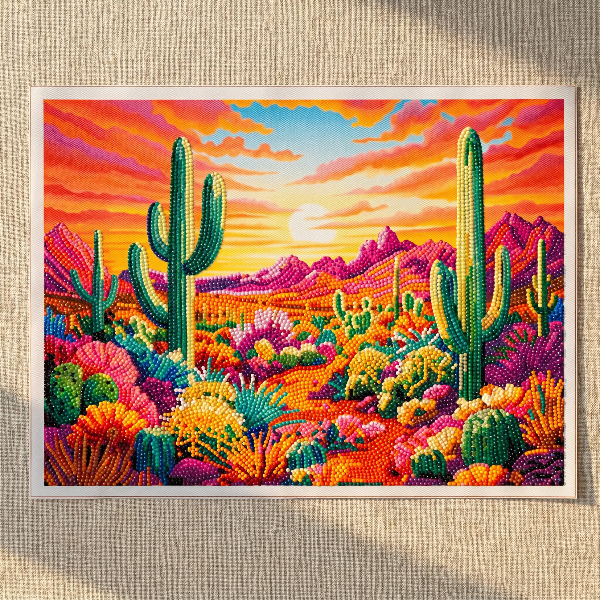 Finished Desert Bloom diamond painting